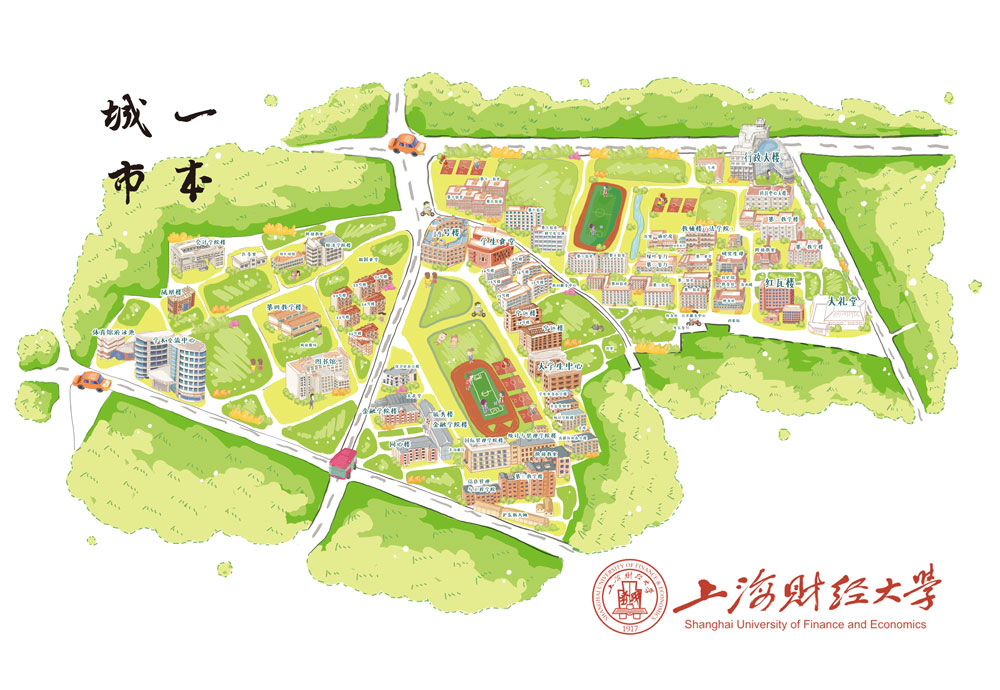 最美不过上海高校手绘地图