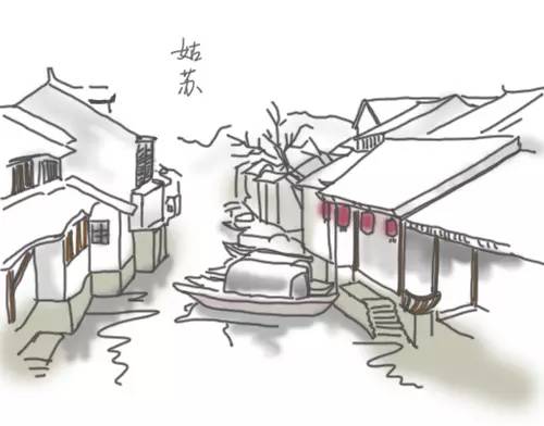 苏州古建筑简笔画图片