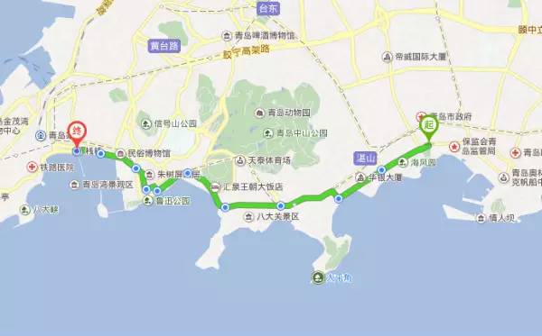 青岛滨海步行道线路图图片