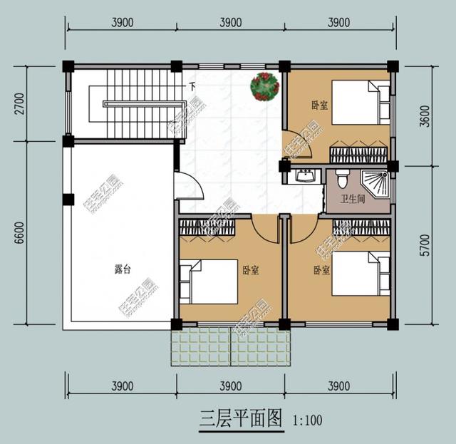 12x11米农村3层经典实用自建房户型分享