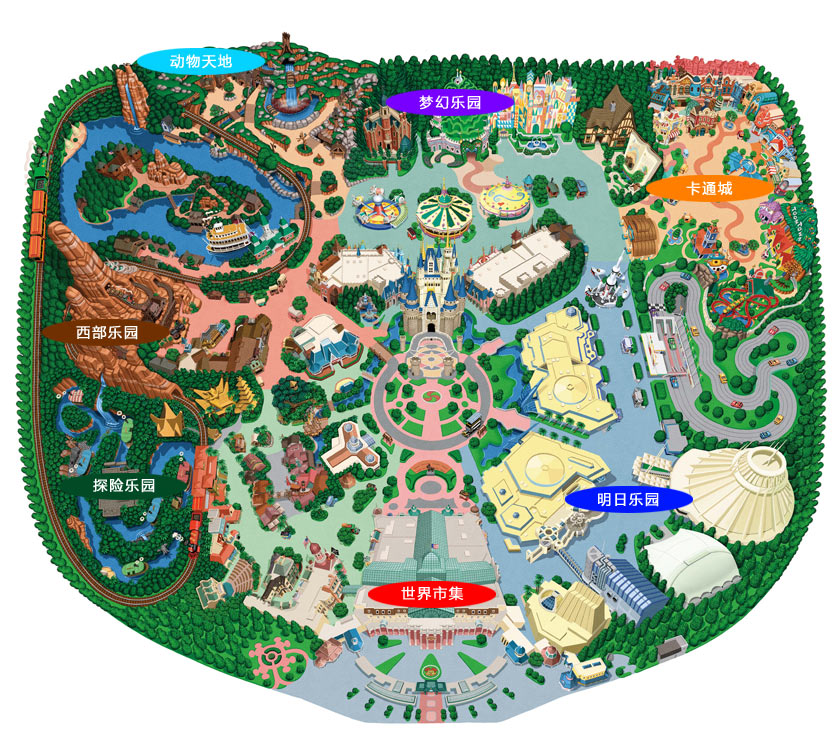 东京迪士尼平面图图片