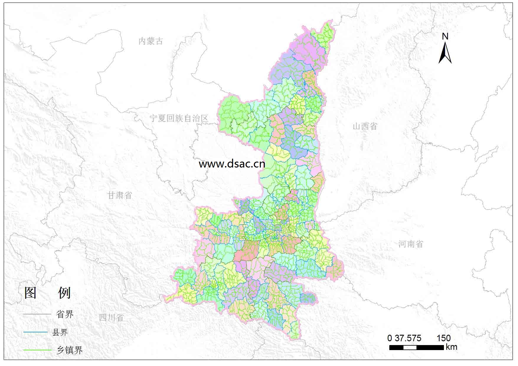 陕西省乡镇行政区划 精度1:10万