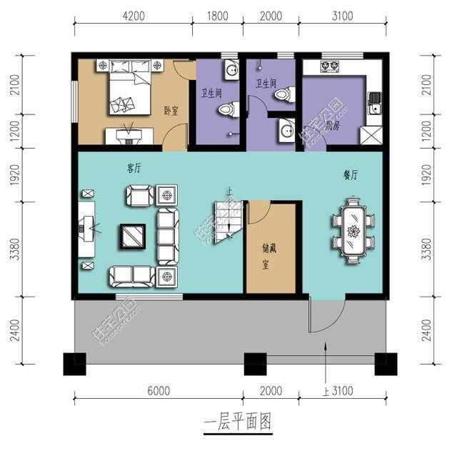 这款户型长为113米,宽为112米,建筑面积共2194平方米立面图