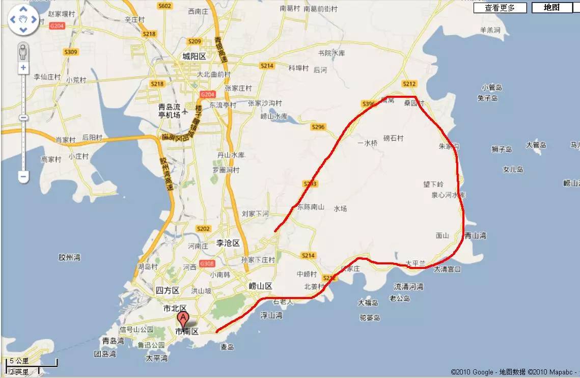 青岛滨海大道路线图图片