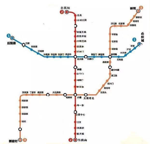 西安三号线地铁站站点图片