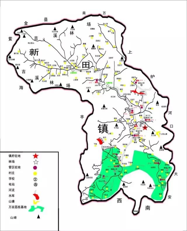 新田县实景地图图片