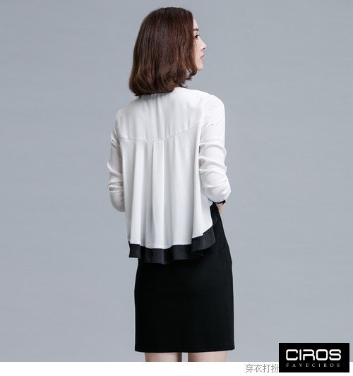 这种利落常常是衬衫加包裙最好的展现,会偷懒的女人选择黑白配让职场