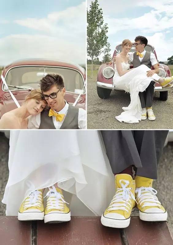 kicksgirls听说converse帆布鞋和婚纱最配