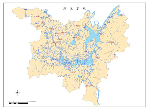 四湖总干渠水系图图片