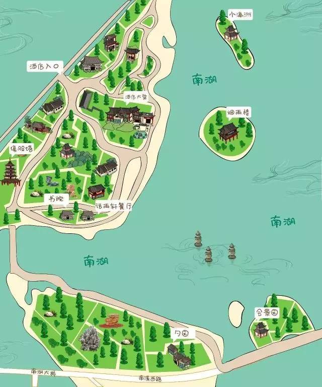 南湖岛 平面图图片