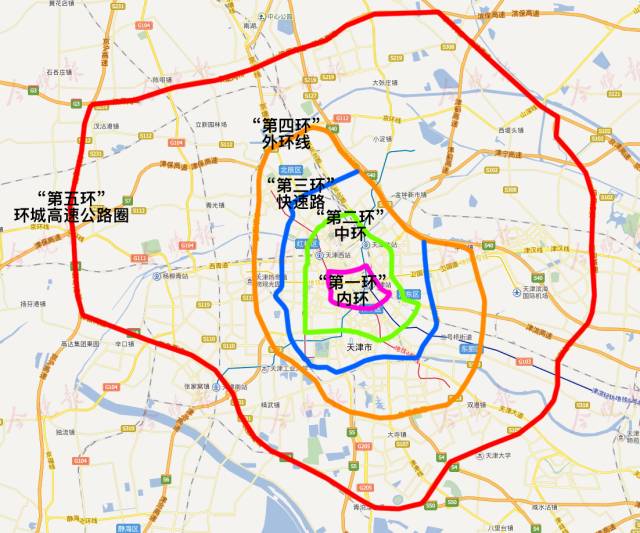天津中环线路图图片