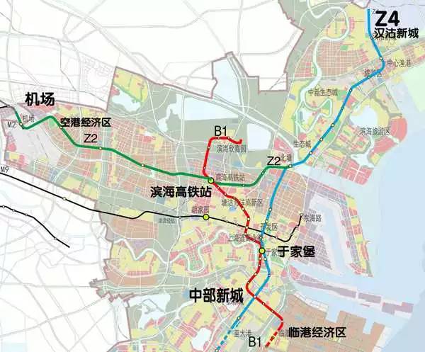 滨海新区z1线规划图图片
