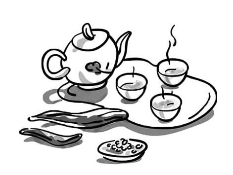 煮茶简笔画图片