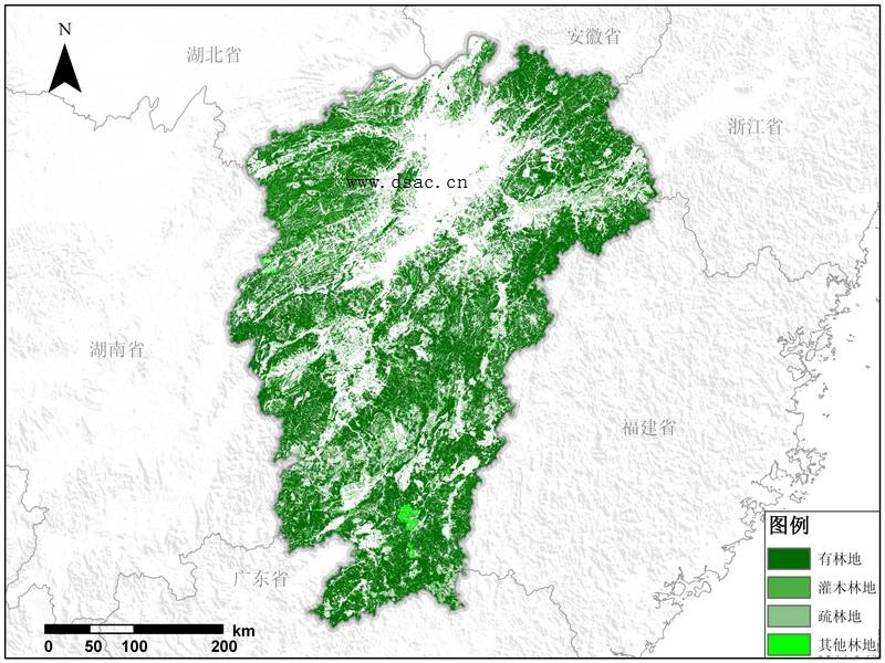 看江西省林地资源空间分布 了解经济作物减产原因