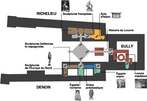 卢浮宫展馆平面介绍图图片