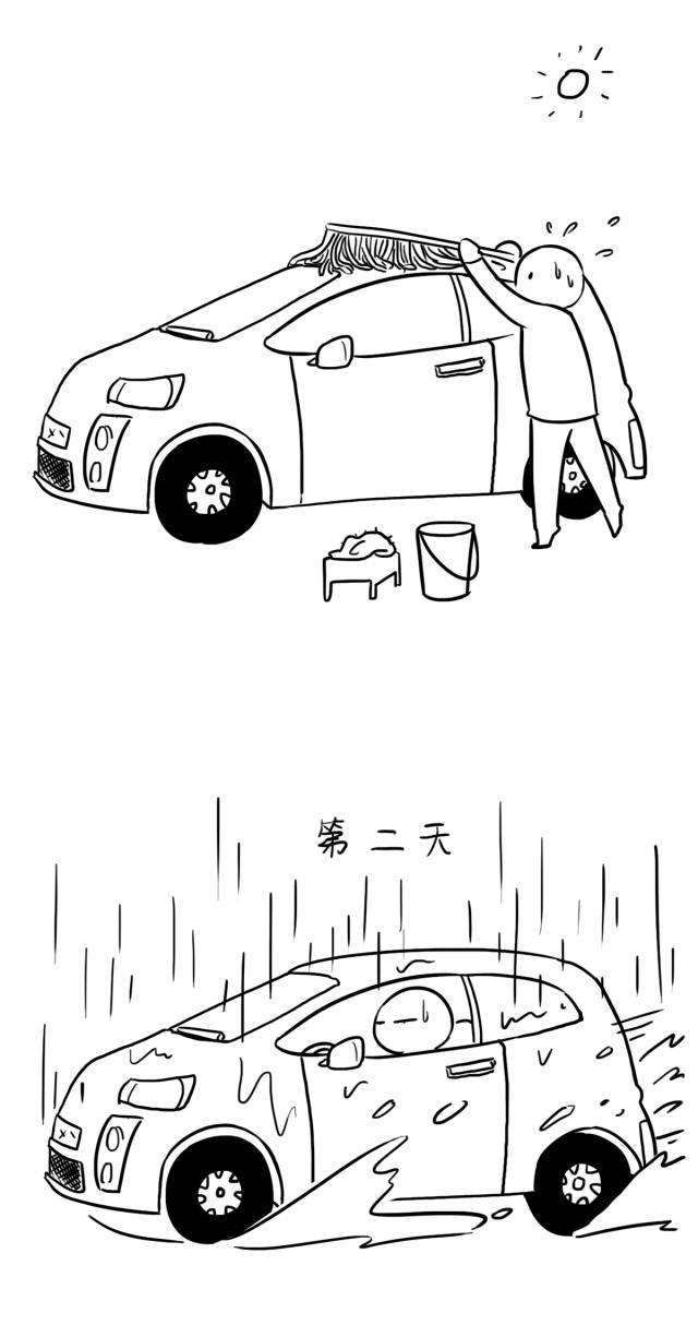 小朋友洗车简笔画图片