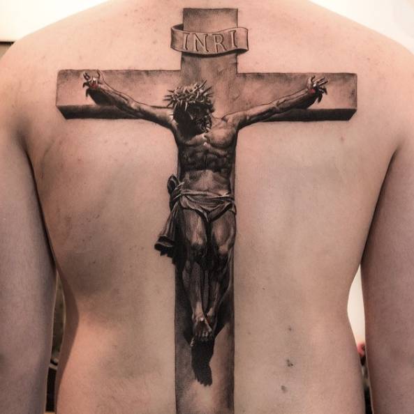 十字架纹身耶稣图片
