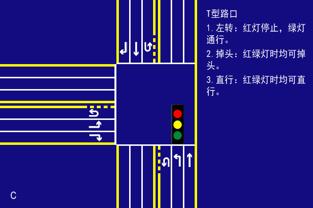 t型路口交通信號燈圖解法馬交通