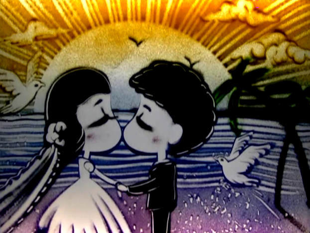 北京沙画沙画视频讲述异地恋情侣的爱情故事