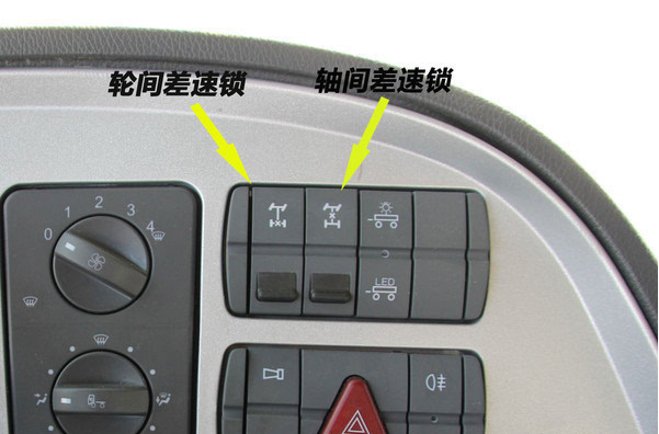 实现两个车轮硬连接,配备差速锁的车辆一般在仪表台上有其控制按键