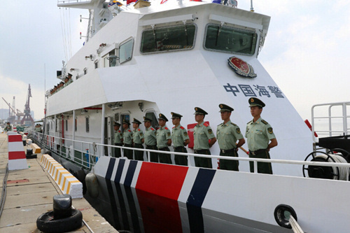 广东海警600吨级舰艇落户汕尾正式服役
