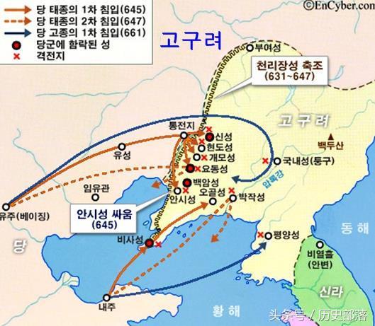 公元前2000-100年之间的韩国地图,浅黄色为古韩国,深黄色为韩国扩张