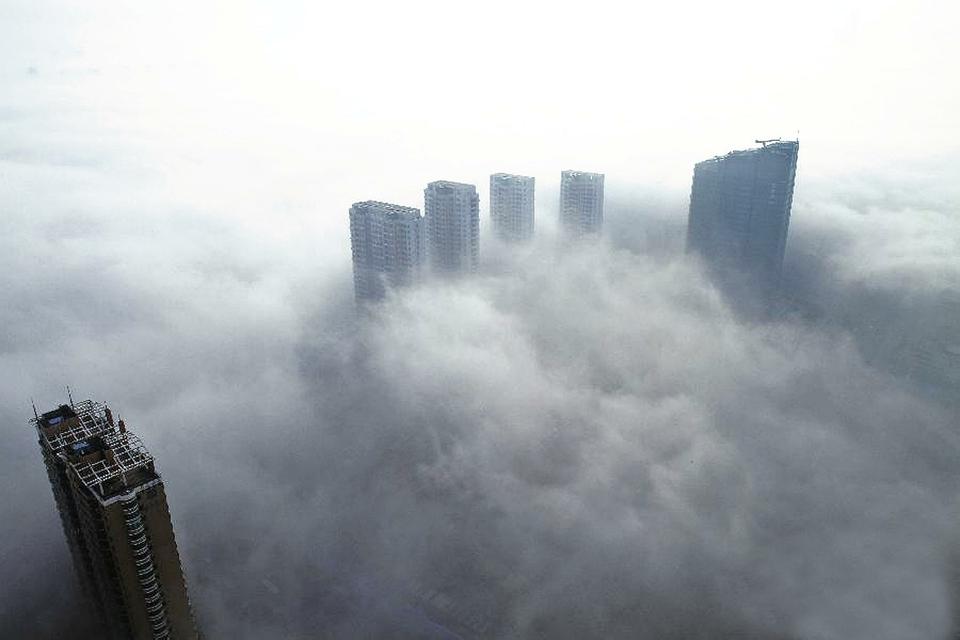 三河雾霾图片