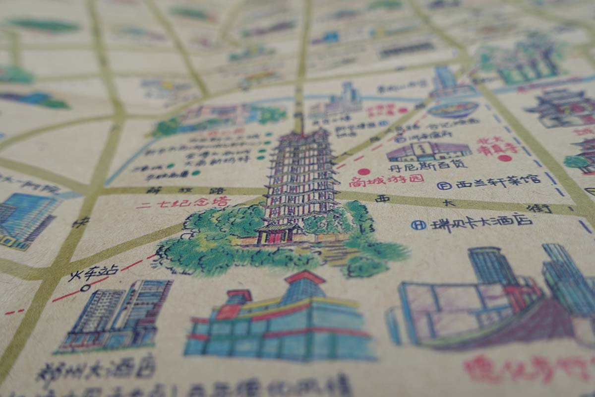 原创文化旅游推广外宣品设计—郑州手绘游览图