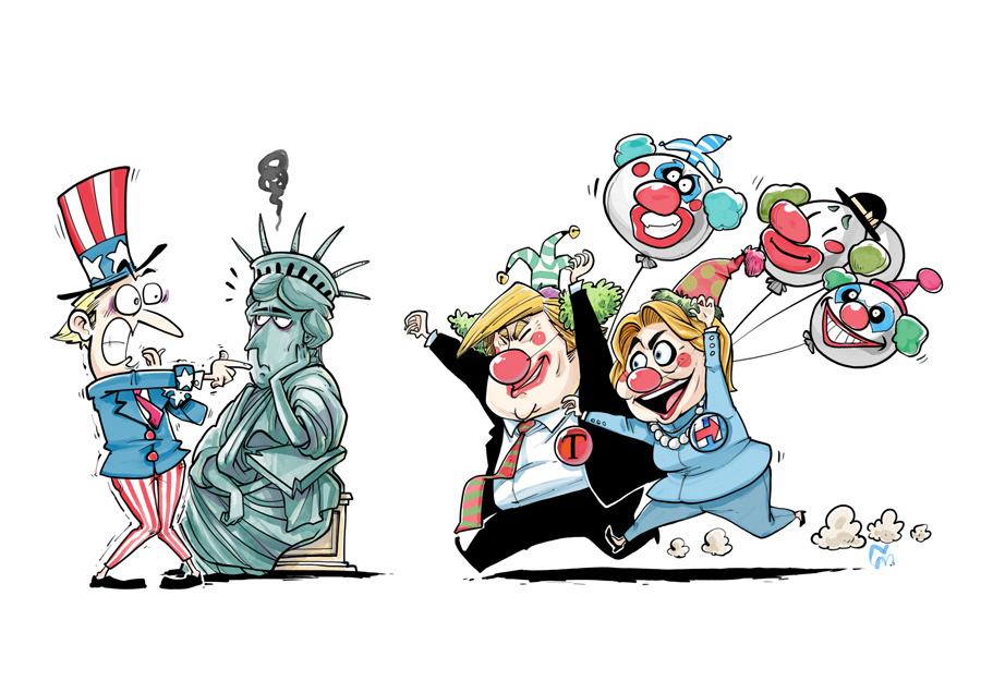 美国总统大选漫画图片