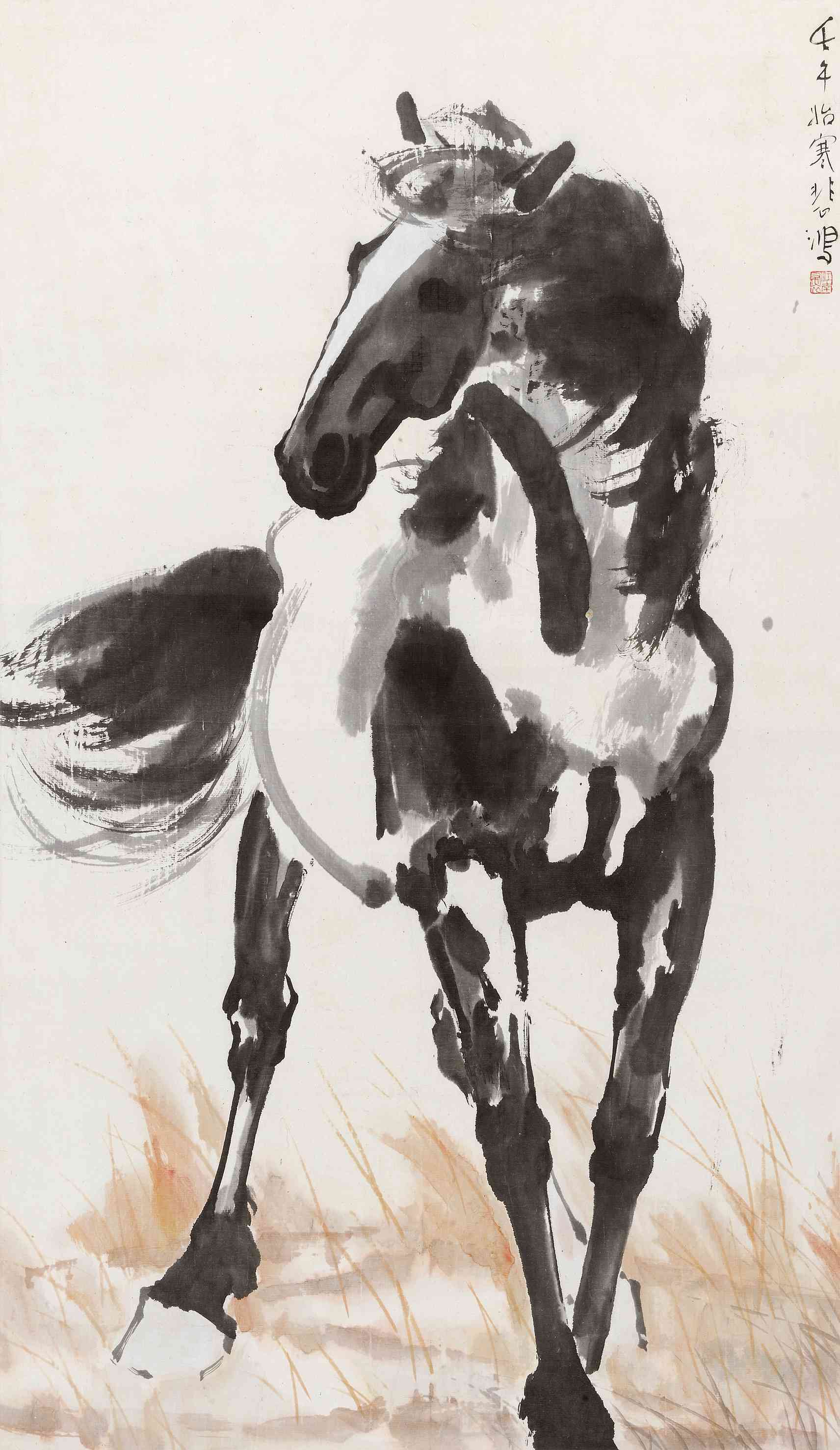 徐悲鸿画的马为啥都是黑马,真迹这样鉴定