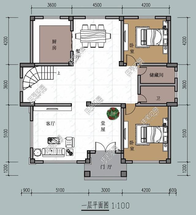 14x14米带堂屋自建房,这样设计正适合农村!含图