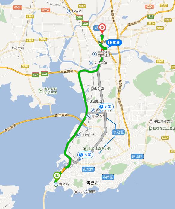 约48分钟青岛火车北站