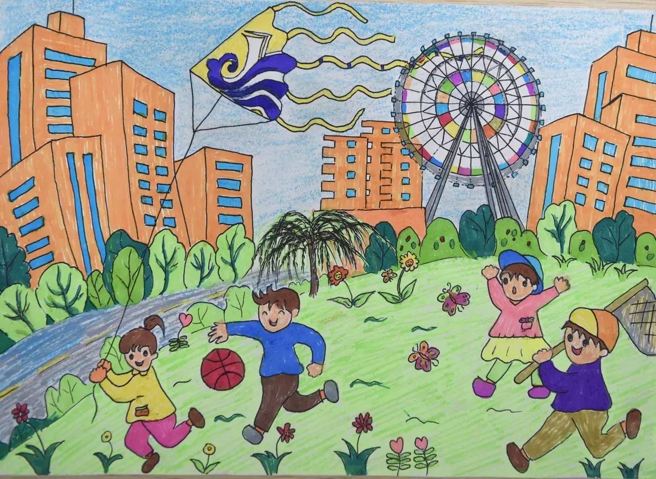 杭州湾新区儿童画图片