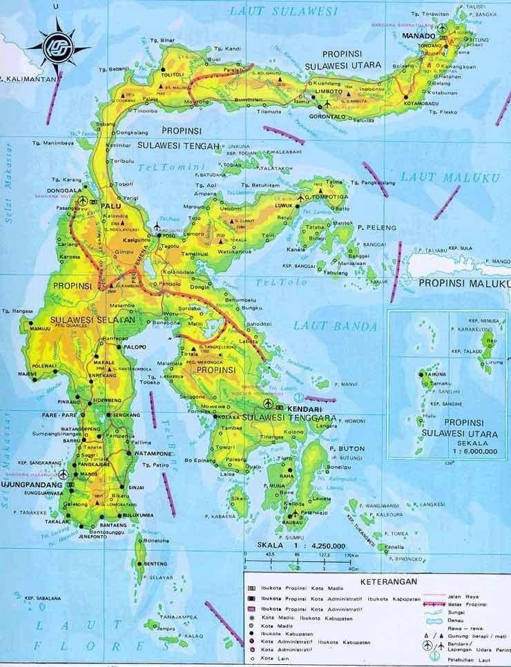 苏拉威西地图苏拉威西岛(sulawesi)处于马来亚群岛(malay archipelago