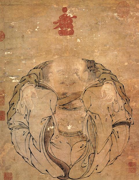 明宪宗朱见深工绘画,从传世作品如《一团和气图》轴(1465年)