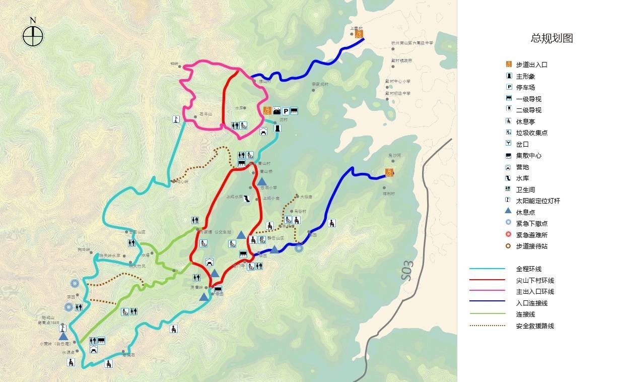 戴村游步道详细线路图图片