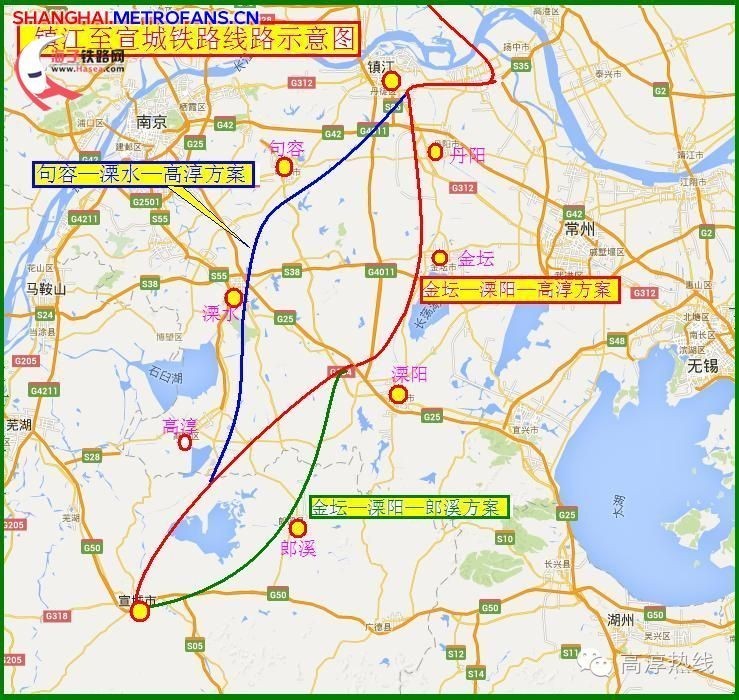 飞奔吧wuli大高淳一条微信详解连镇铁路及南延段至高淳最新规划