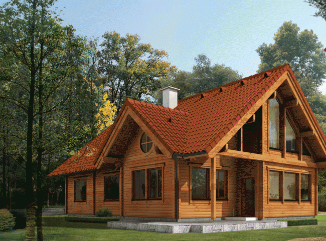 纯木结构房屋图片