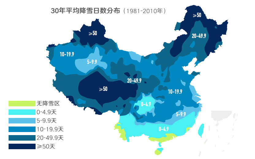 日本降雪量分布图图片