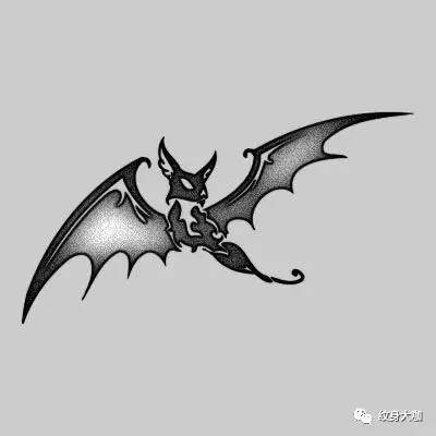 蝙蝠纹身手稿图片