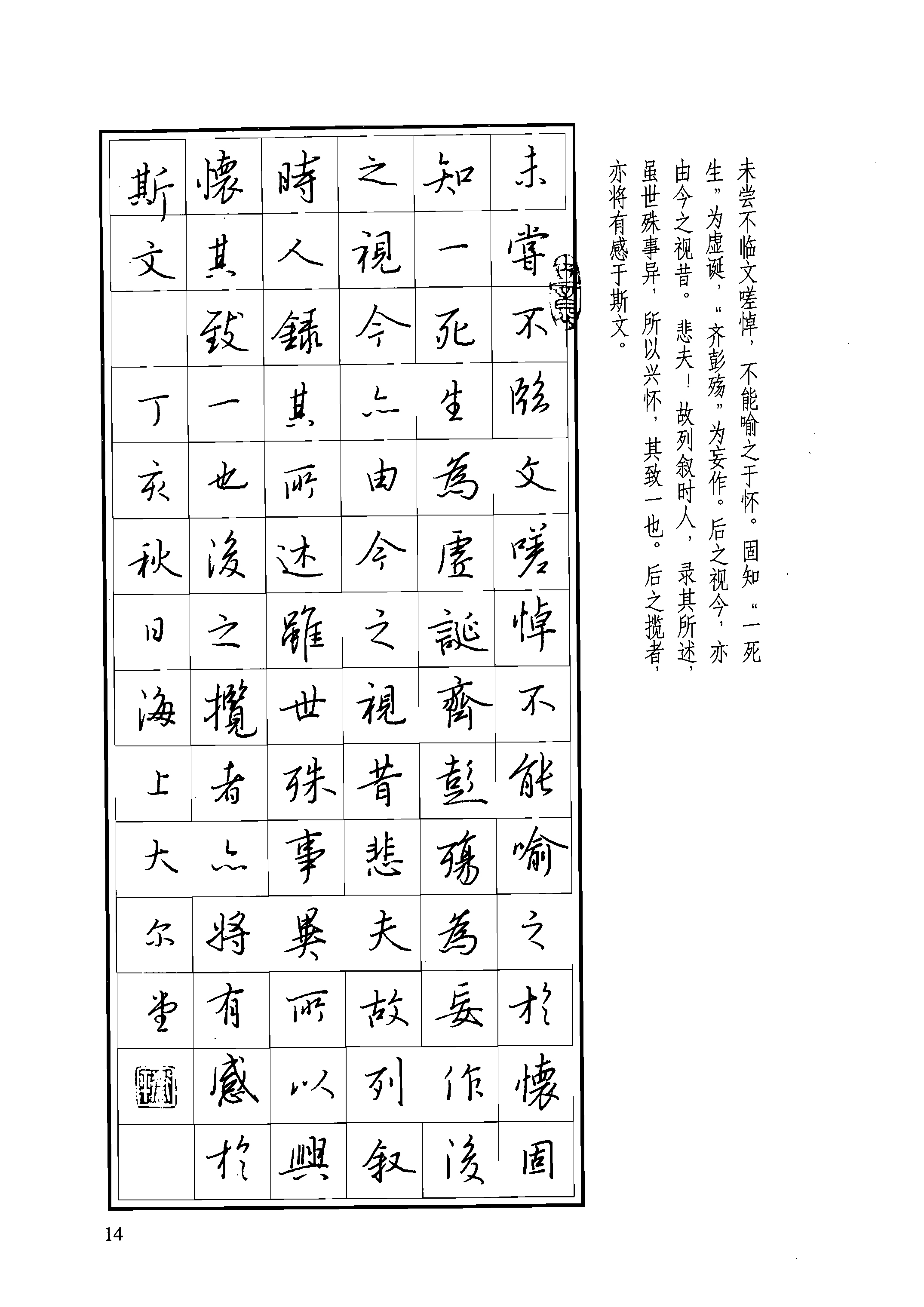 精美硬筆書法欣賞:用鋼筆臨習的王羲之蘭亭序