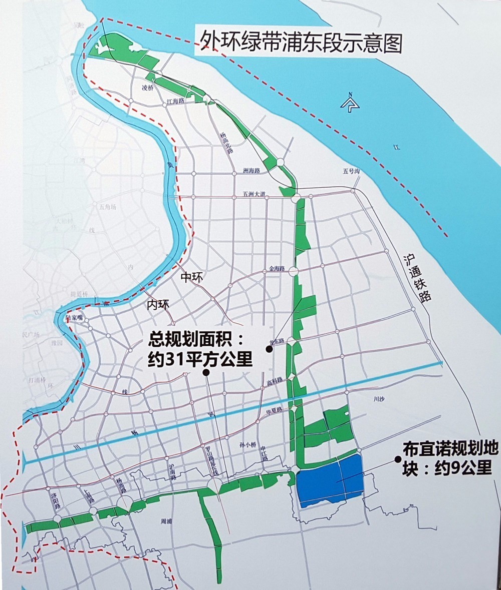 北至外环线越江隧道,沿线途经三林,康桥,周浦,张江,川沙,唐镇,曹路