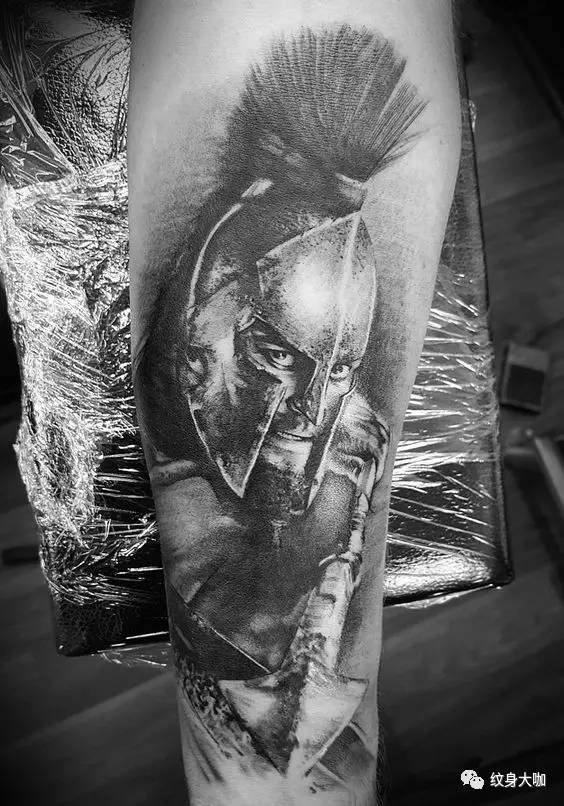 斯巴达300勇士纹身手稿图片