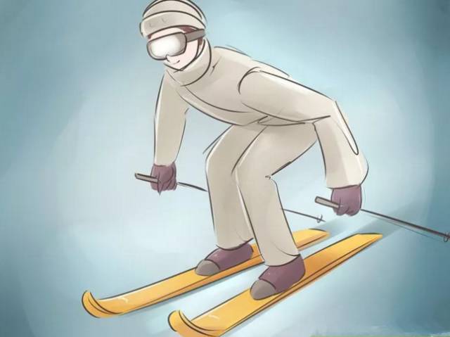 越野滑雪卡通画图片