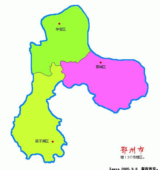 鄂州区域划分地图图片