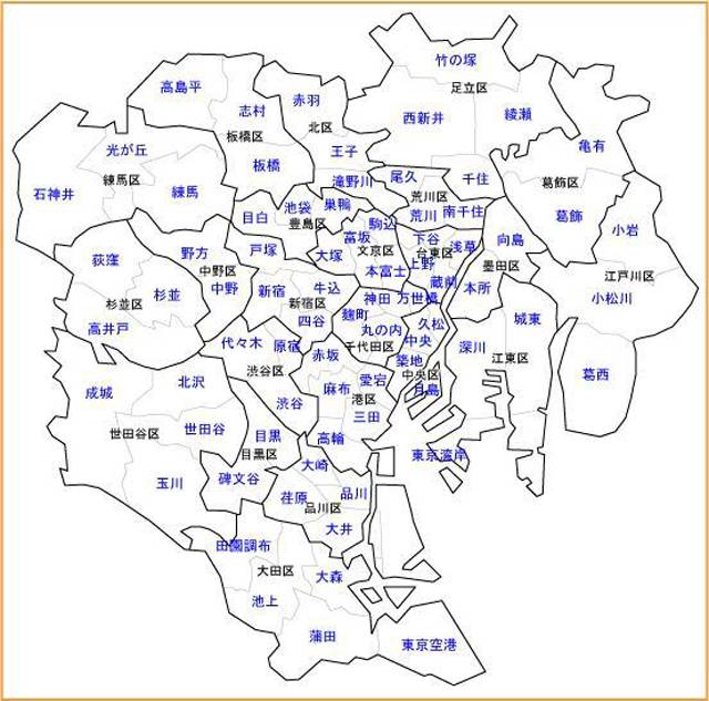 东京都区划地图图片