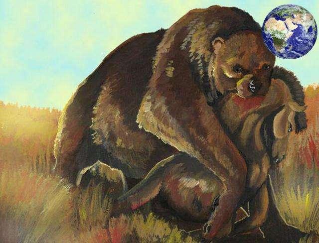 短面熊和猛犸象图片