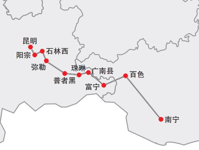 云南至广州高铁线路图图片