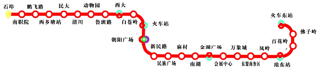 地铁一号线全程线路图图片