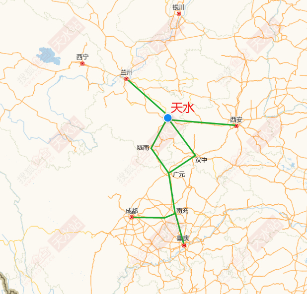 天水高铁线路图图片